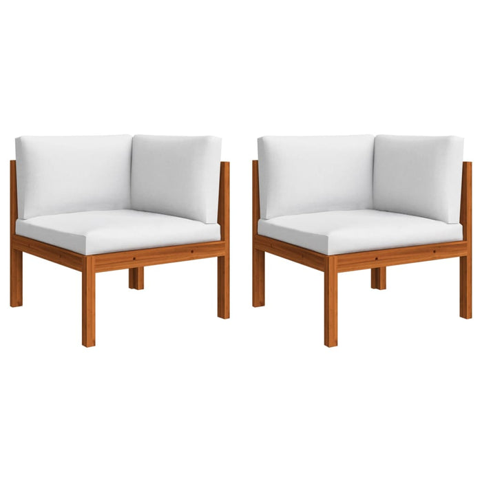 6-tlg. Garten-Lounge-Set mit Kissen Cremeweiß Massivholz Akazie