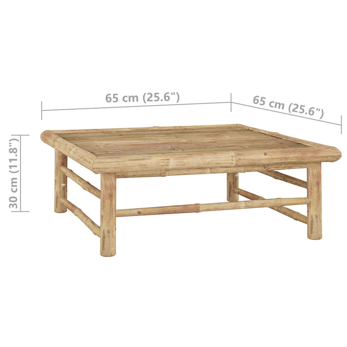 4-tlg. Garten-Lounge-Set mit Cremeweißen Kissen Bambus