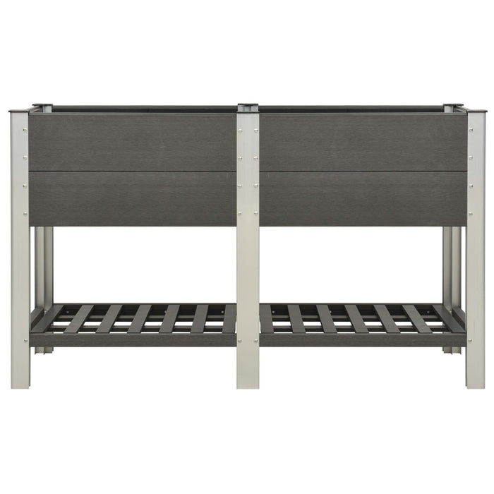 Garten-Hochbeet mit Ablage 150x50x90 cm WPC Grau