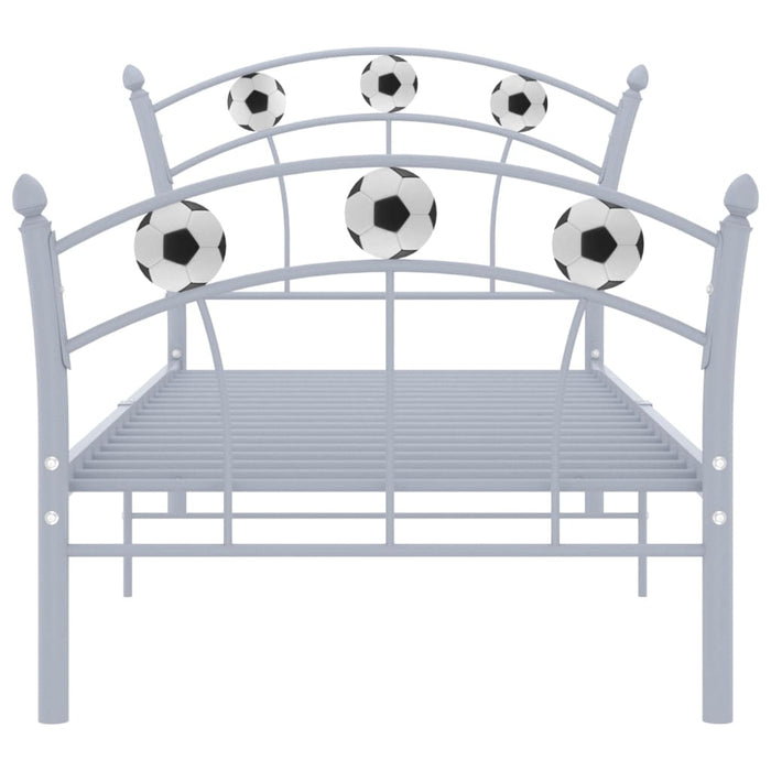 Einzelbett mit Fußball-Design Grau Metall 90x200 cm