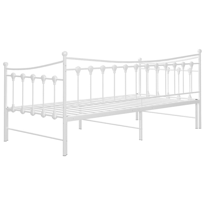 Ausziehsofa Bettgestell Weiß Metall 90x200 cm