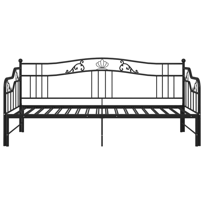 Ausziehsofa Bettgestell Schwarz Metall 90x200 cm