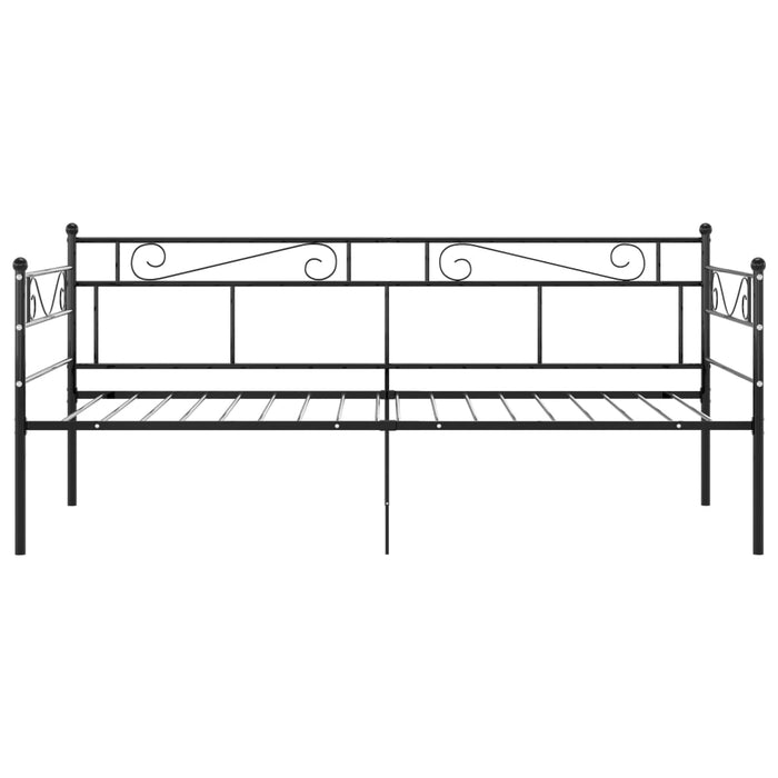 Schlafsofa Bettgestell Schwarz Metall 90x200 cm