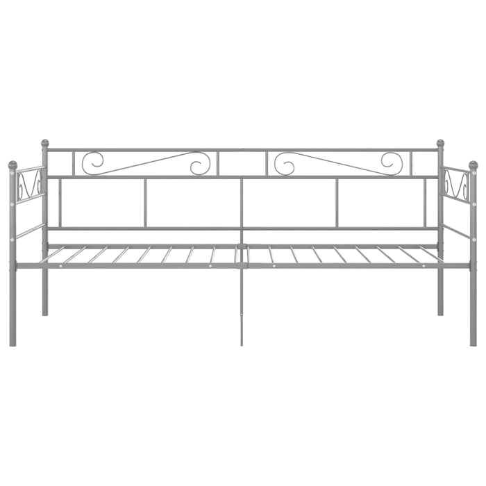 Schlafsofa Bettgestell Grau Metall 90x200 cm