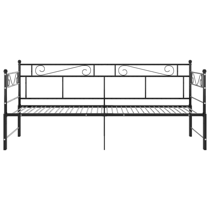 Ausziehsofa Bettgestell Schwarz Metall 90x200 cm