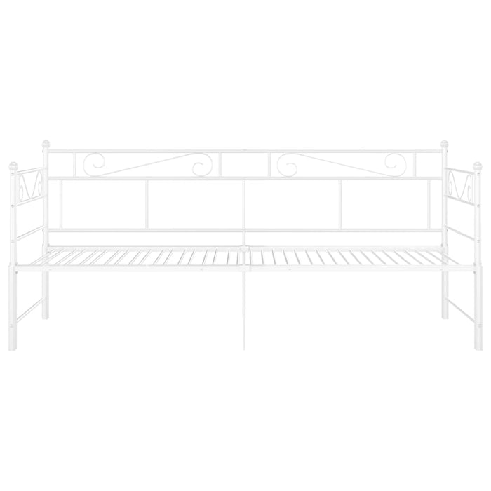 Ausziehsofa Bettgestell Weiß Metall 90x200 cm