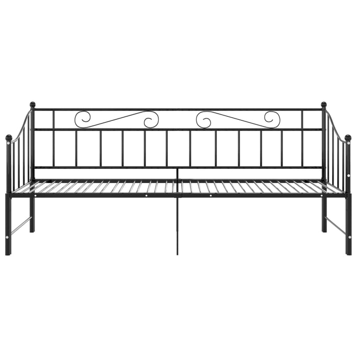 Ausziehsofa Bettgestell Schwarz Metall 90x200 cm