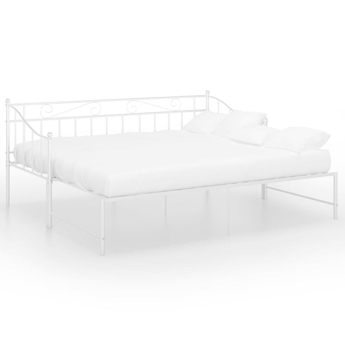 Ausziehsofa Bettgestell Weiß Metall 90x200 cm