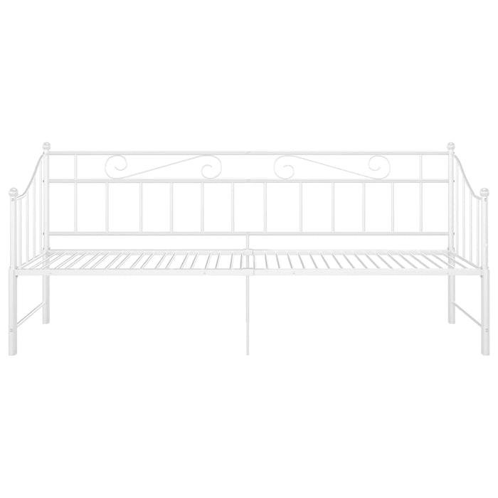 Ausziehsofa Bettgestell Weiß Metall 90x200 cm
