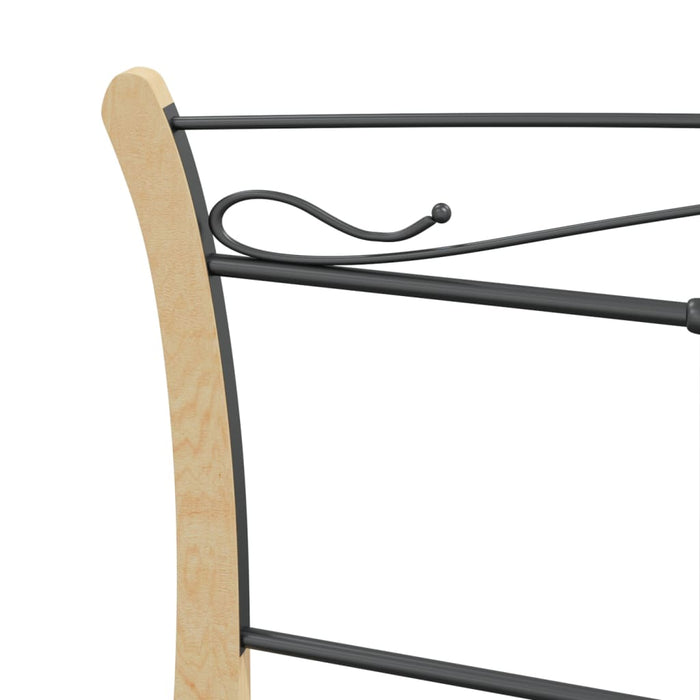 Bettgestell Schwarz Metall 200x200 cm