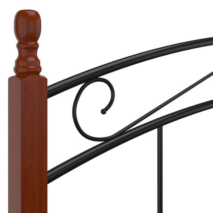 Bettgestell Schwarz Metall und Massivholz Eiche 140x200 cm