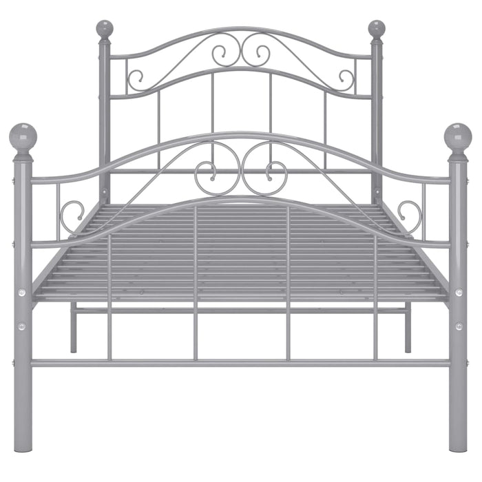 Bett Grau Metall 90x200 cm