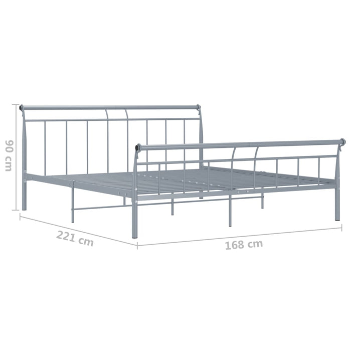 Bettgestell Grau Metall 160x200 cm