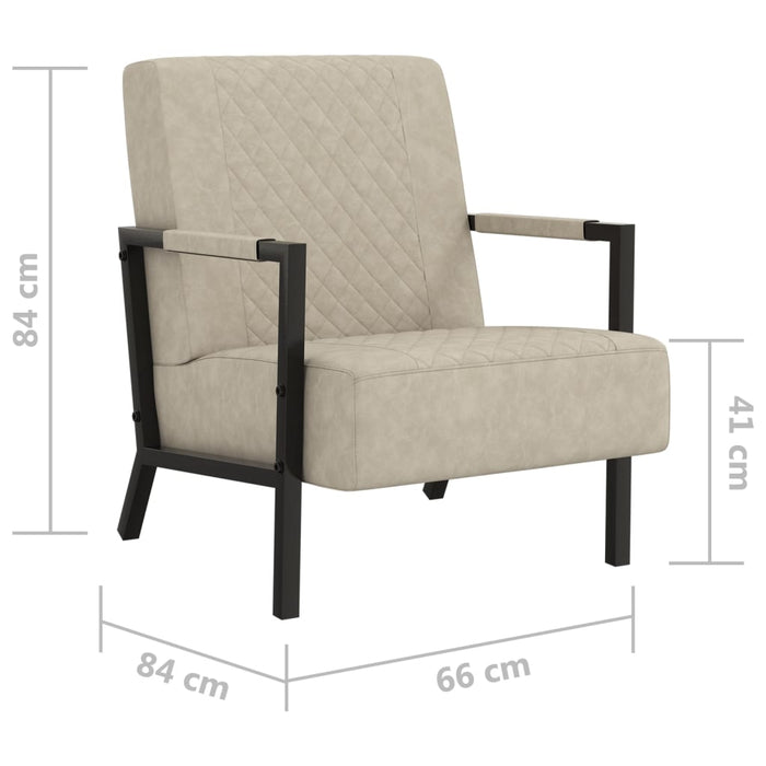 Armchair light gray faux leather
