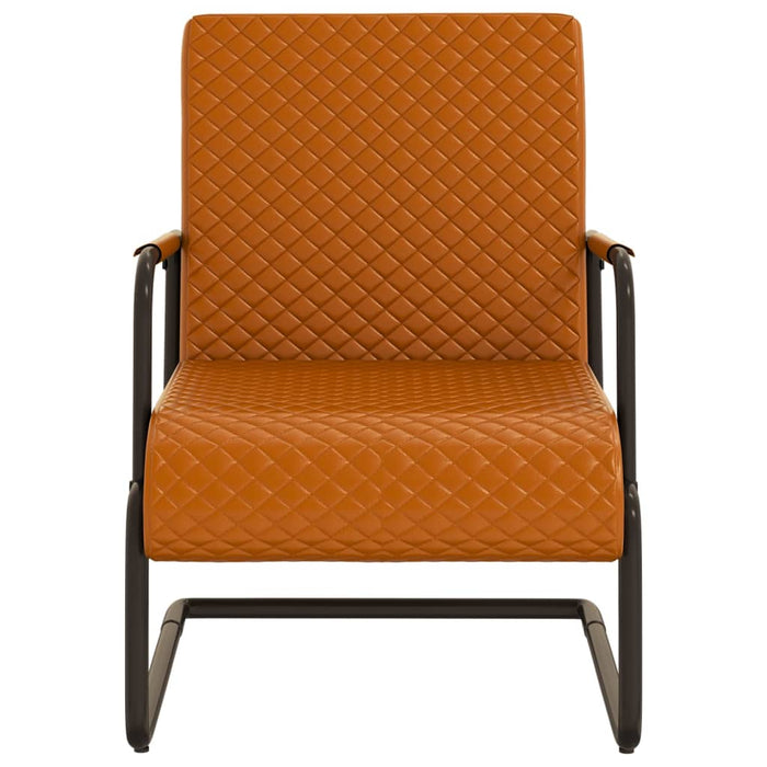 Freischwinger Braun Kunstleder