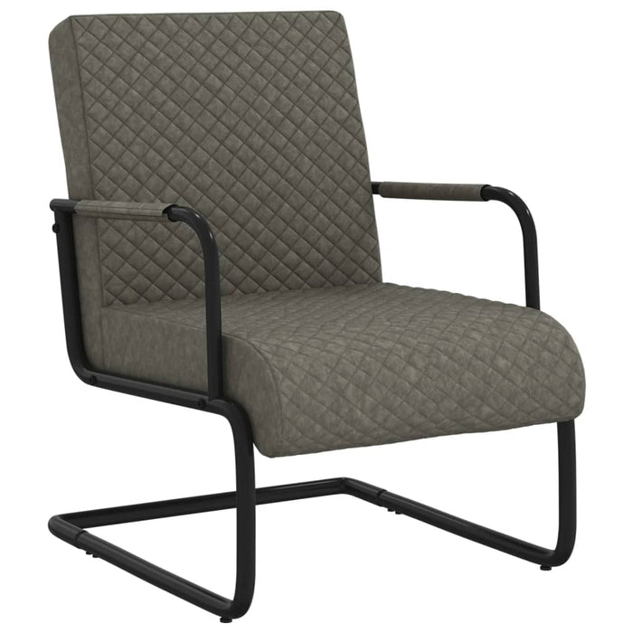 Cantilever chair dark gray faux leather