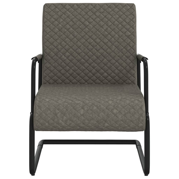 Cantilever chair dark gray faux leather