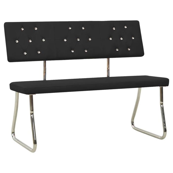 Sitzbank 110 cm Schwarz Kunstleder
