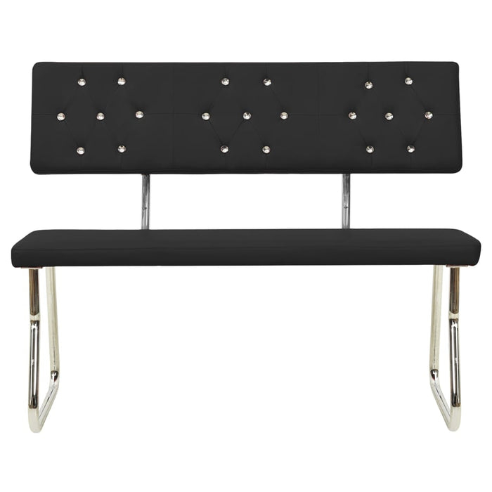 Sitzbank 110 cm Schwarz Kunstleder