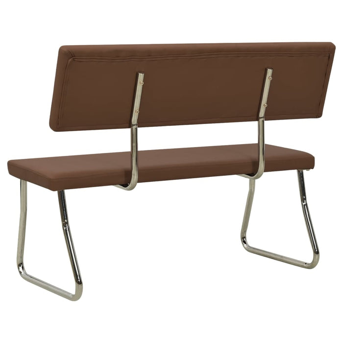 Bench 110 cm brown faux leather