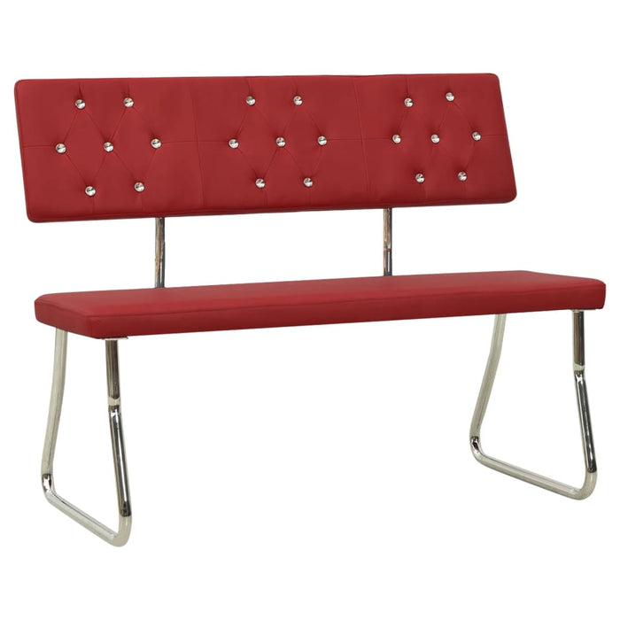 Bench 110 cm wine red faux leather