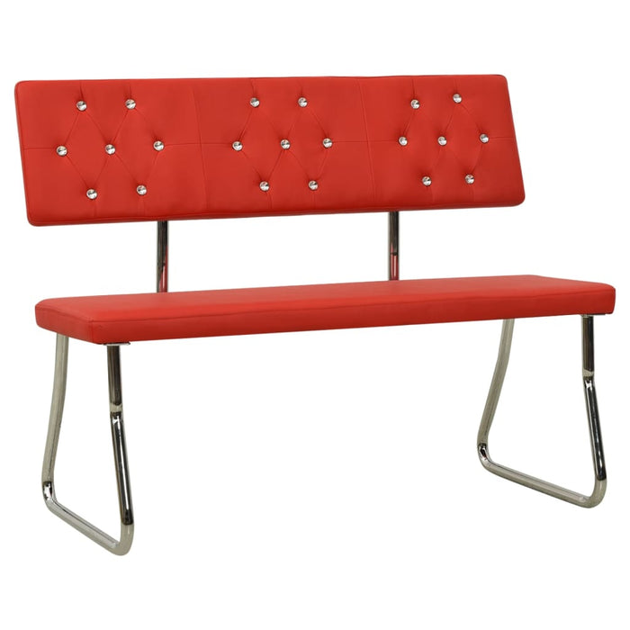 Bench 110 cm red faux leather