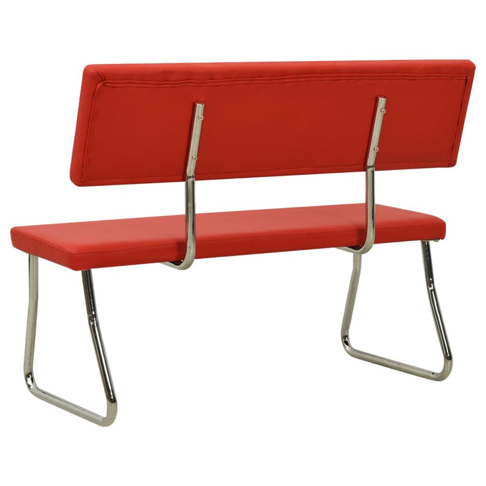 Bench 110 cm red faux leather