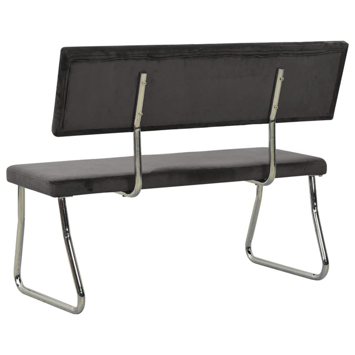 Sitzbank 110 cm Dunkelgrau Samt