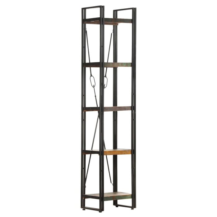 Bookcase 5 compartments 40x30x180 cm reclaimed solid wood