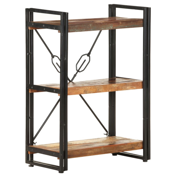 Bookcase 3 compartments 60x30x80 cm reclaimed solid wood