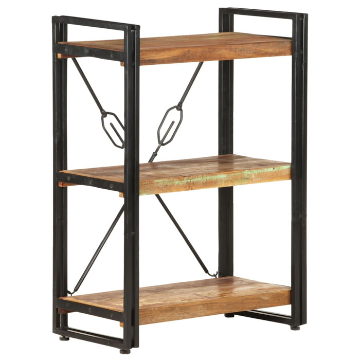 Bookcase 3 compartments 60x30x80 cm reclaimed solid wood