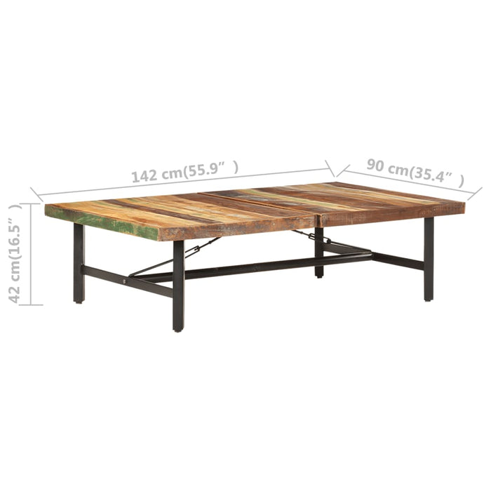 Coffee table 142x90x42 cm reclaimed solid wood