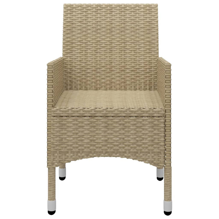 9-tlg. Garten-Essgruppe Poly Rattan und Glas Beige