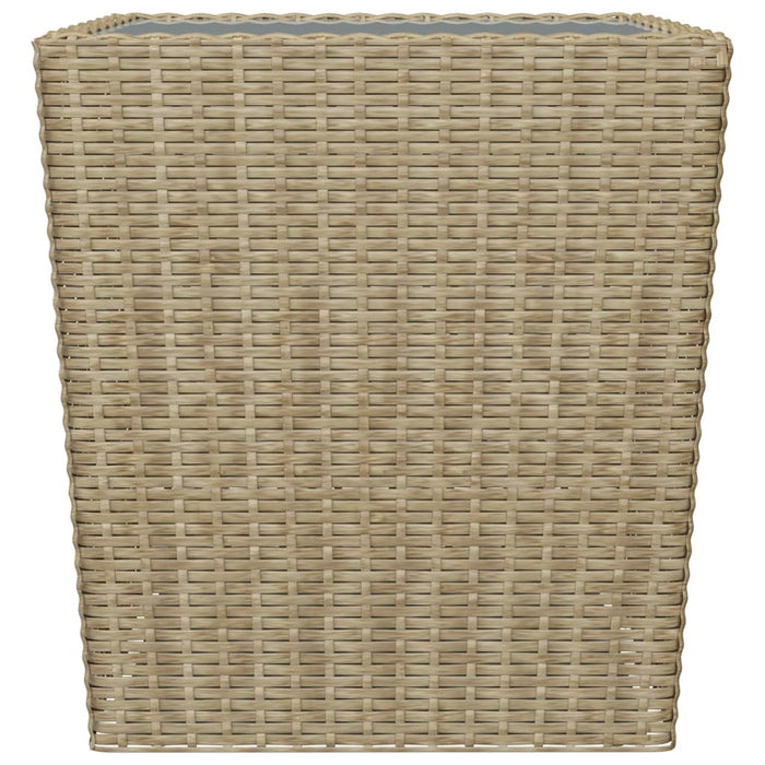 3-tlg. Bistro-Set Poly Rattan und Hartglas Beige