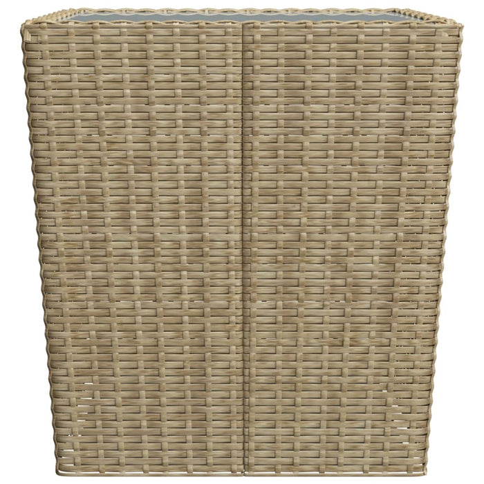 3-tlg. Bistro-Set Poly Rattan und Hartglas Beige