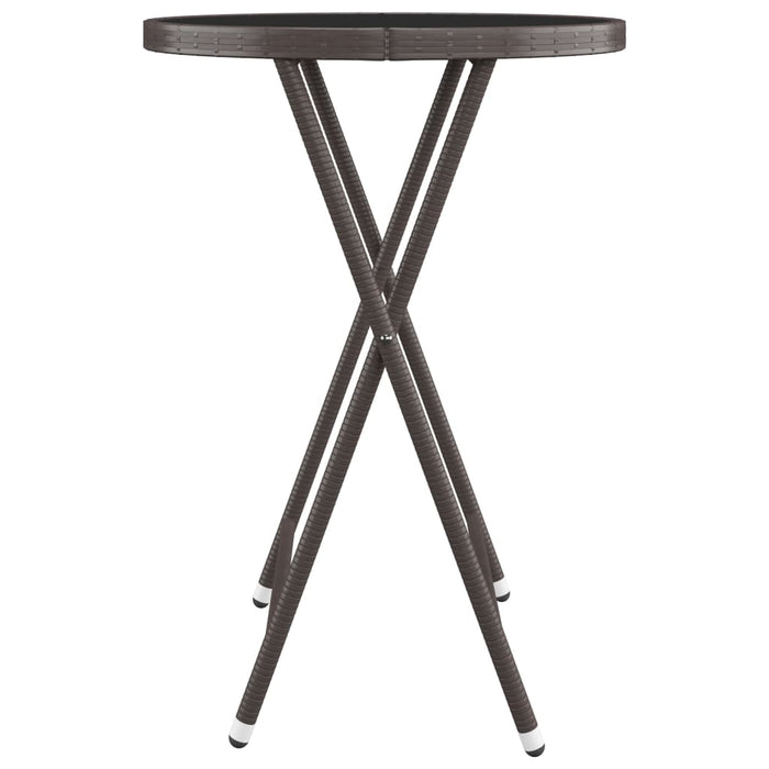 3-tlg. Bistro-Set Poly Rattan und Hartglas Braun