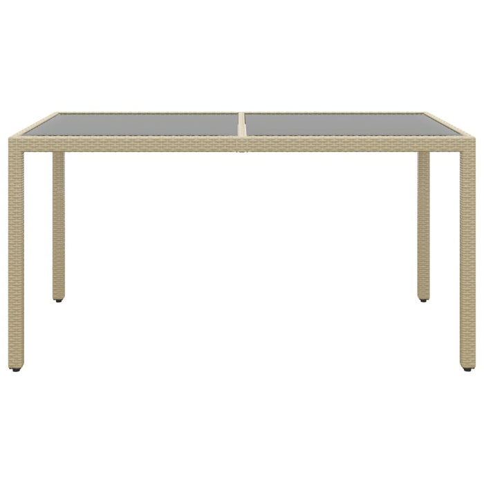 7-tlg. Garten-Essgruppe Poly Rattan und Hartglas Beige