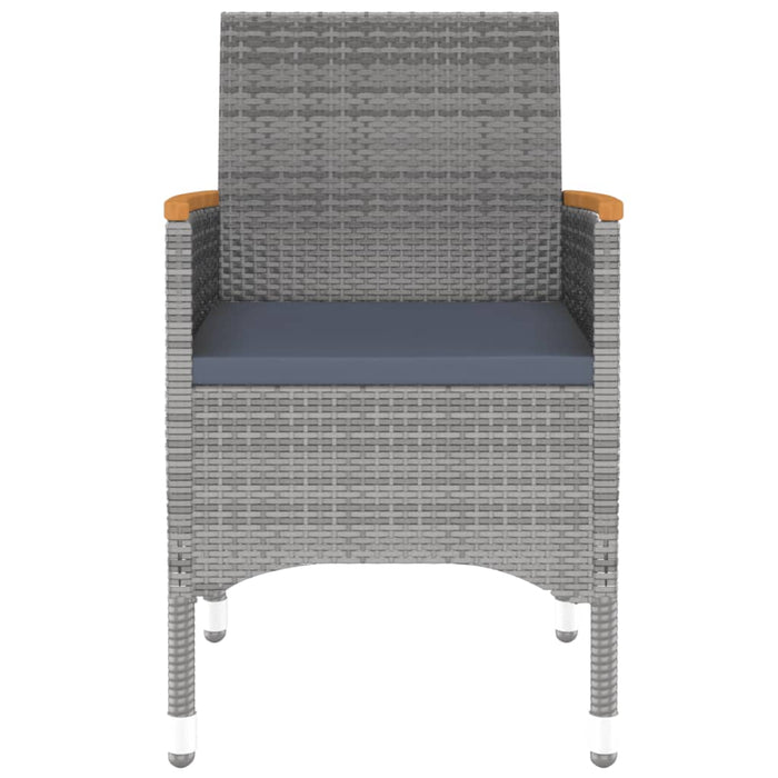 7-tlg. Garten-Essgruppe Poly Rattan Grau