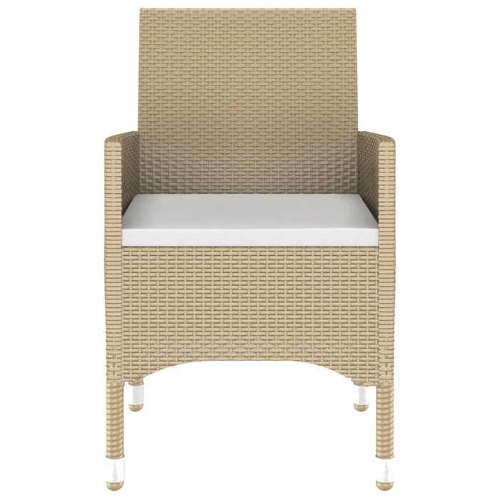 3-tlg. Garten-Essgruppe Poly Rattan Beige