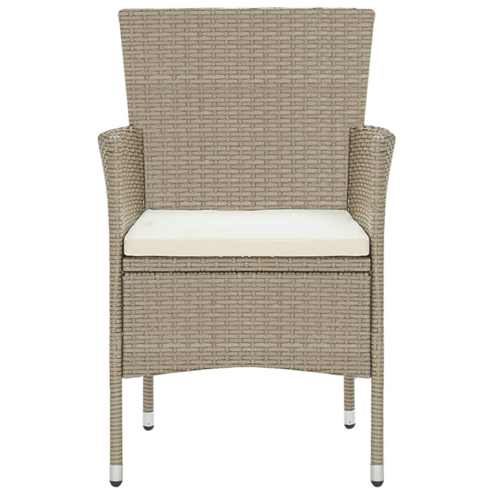 3-tlg. Garten-Essgruppe Poly Rattan Beige
