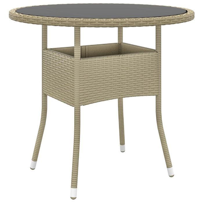 3-tlg. Garten-Essgruppe Poly Rattan Beige