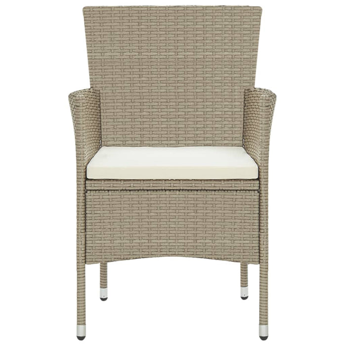 5-tlg. Garten-Essgruppe Poly Rattan Beige