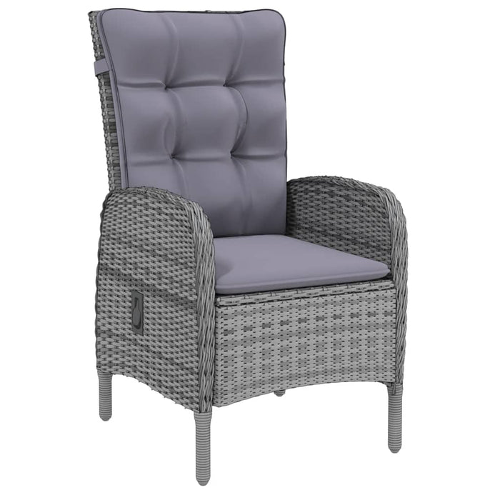 5-tlg. Garten-Essgruppe Poly Rattan Grau