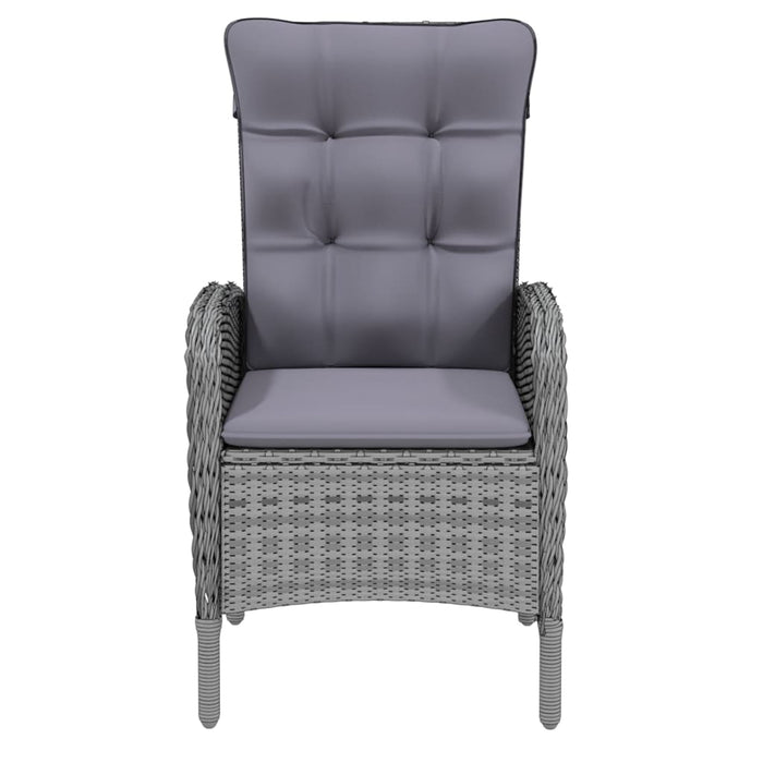 7-tlg. Garten-Essgruppe Poly Rattan Grau