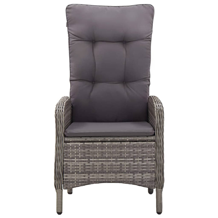 3-tlg. Garten-Bistro-Set Poly Rattan Grau