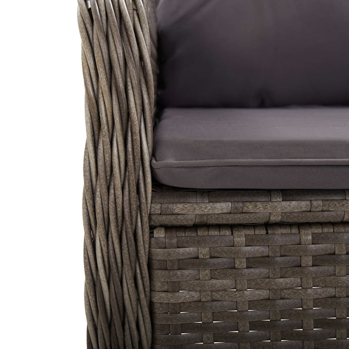5-tlg. Garten-Bistro-Set Poly Rattan Grau