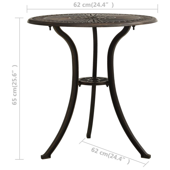 3-tlg. Bistro-Set Aluminiumguss Bronzen