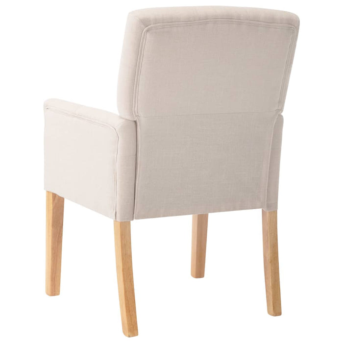 Dining room chairs with armrests 4 pcs. Beige fabric