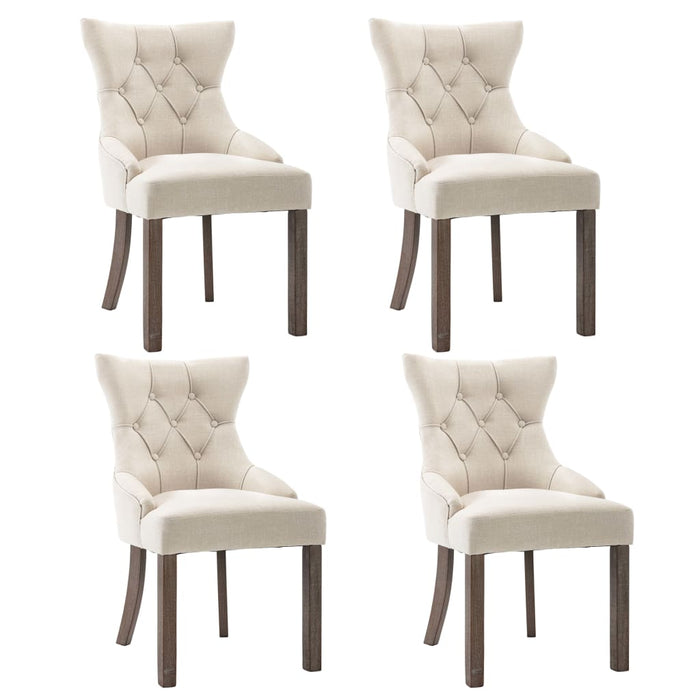 Dining room chairs 4 pcs. Beige fabric