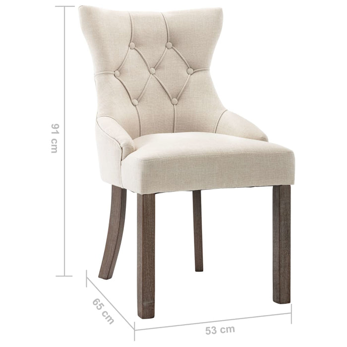 Dining room chairs 6 pcs. Beige fabric